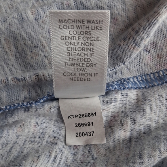 J Jill Top Womens Blue Floral Paisley Elbow Sleeve Tee Classic Pima Cotton XL - Picture 12 of 12